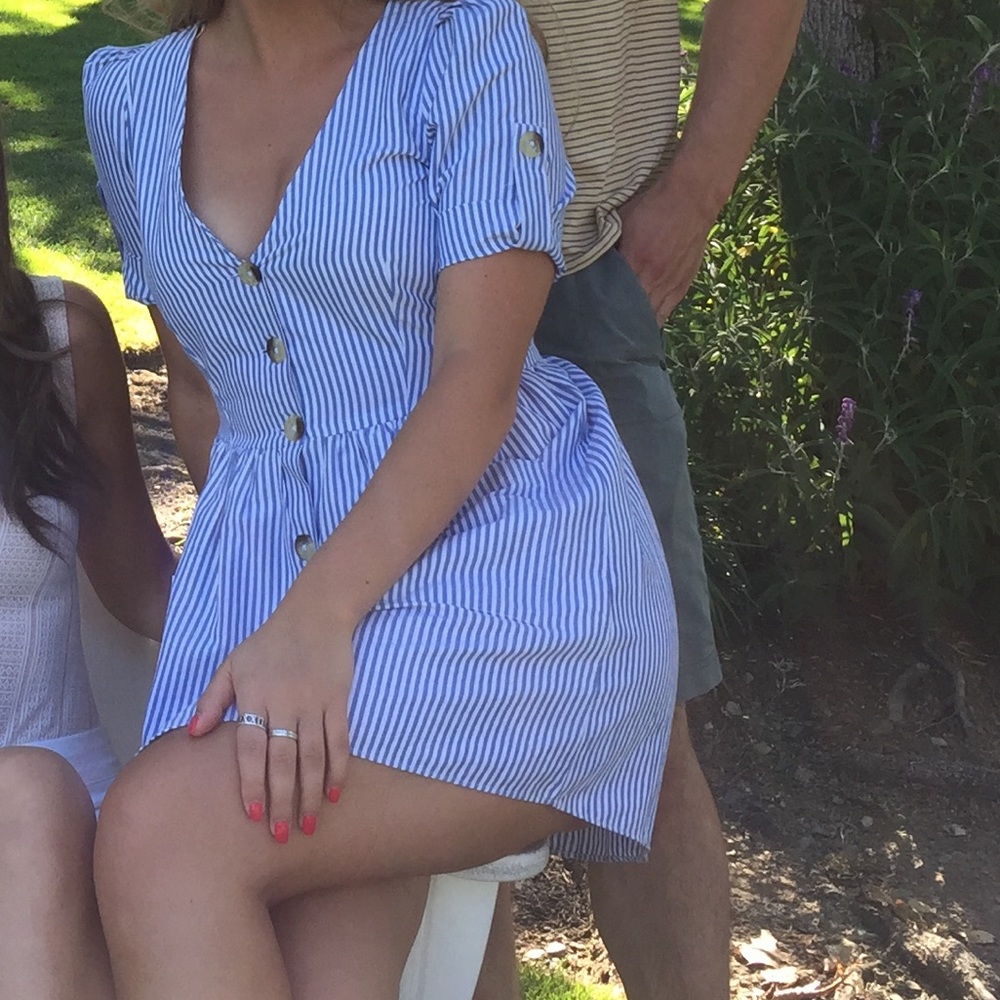 Blue Zara Button-Up Dress